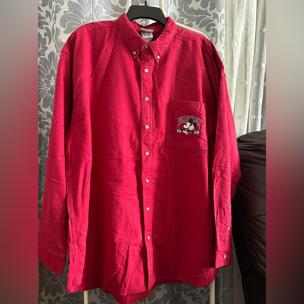The Disney Store Vintage1990s Disney Mickey Mouse Embroidered Mens Shirt SizeXL